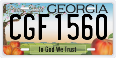 GA license plate CGF1560