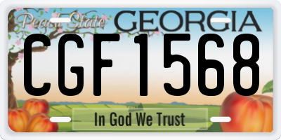 GA license plate CGF1568