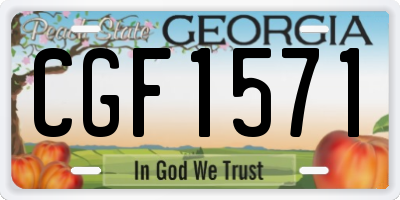 GA license plate CGF1571