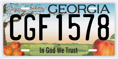 GA license plate CGF1578