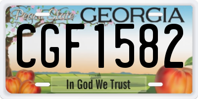 GA license plate CGF1582