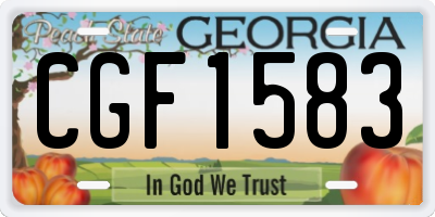 GA license plate CGF1583
