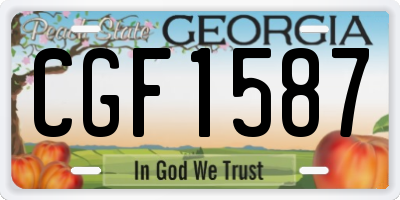 GA license plate CGF1587
