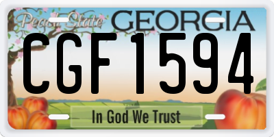GA license plate CGF1594