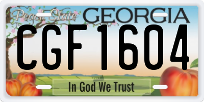 GA license plate CGF1604