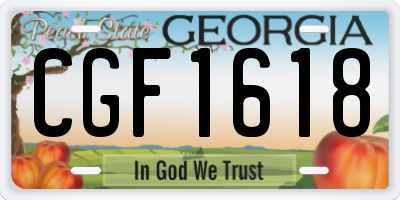 GA license plate CGF1618