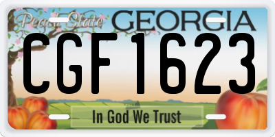 GA license plate CGF1623