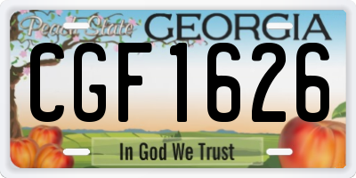 GA license plate CGF1626