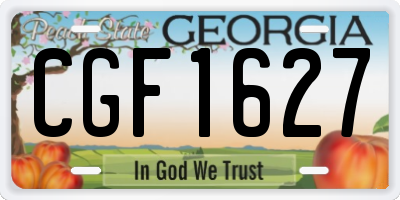 GA license plate CGF1627