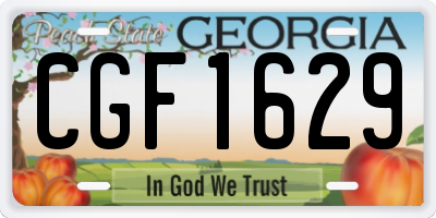 GA license plate CGF1629