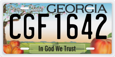 GA license plate CGF1642