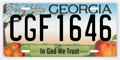 GA license plate CGF1646