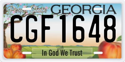 GA license plate CGF1648