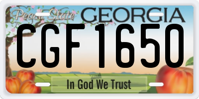 GA license plate CGF1650