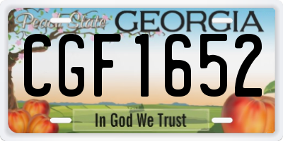 GA license plate CGF1652