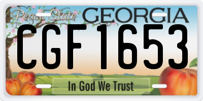 GA license plate CGF1653