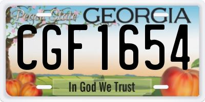 GA license plate CGF1654