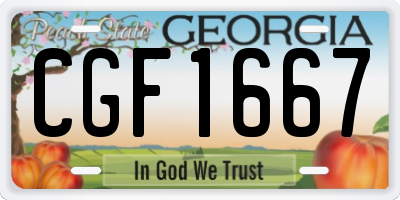 GA license plate CGF1667
