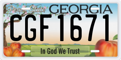 GA license plate CGF1671