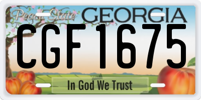 GA license plate CGF1675