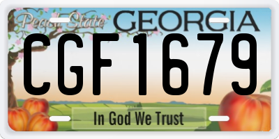 GA license plate CGF1679