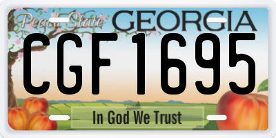 GA license plate CGF1695