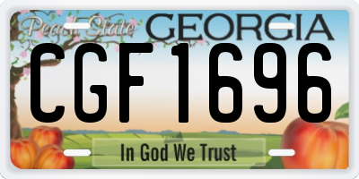 GA license plate CGF1696