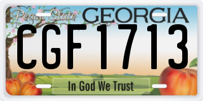 GA license plate CGF1713