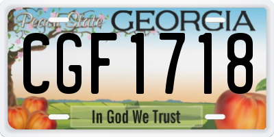 GA license plate CGF1718