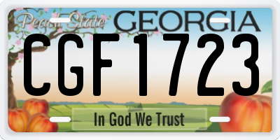GA license plate CGF1723