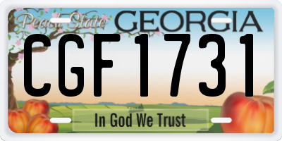 GA license plate CGF1731