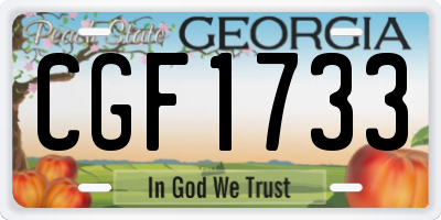 GA license plate CGF1733