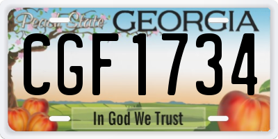 GA license plate CGF1734