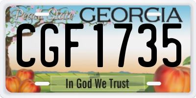 GA license plate CGF1735
