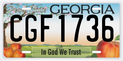 GA license plate CGF1736