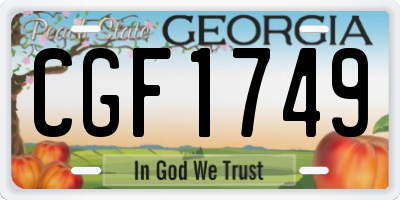 GA license plate CGF1749