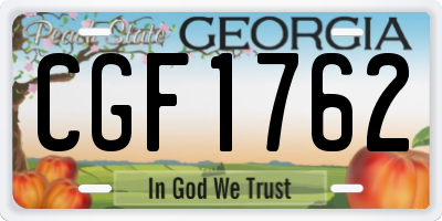 GA license plate CGF1762