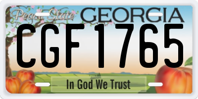 GA license plate CGF1765