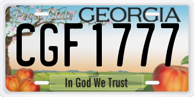 GA license plate CGF1777