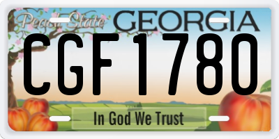 GA license plate CGF1780