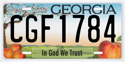 GA license plate CGF1784