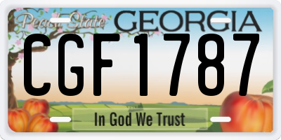 GA license plate CGF1787