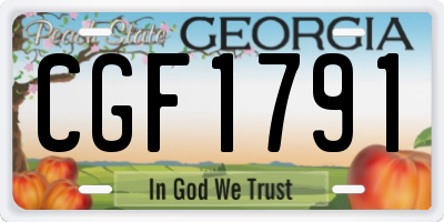 GA license plate CGF1791