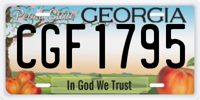 GA license plate CGF1795