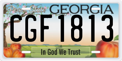 GA license plate CGF1813