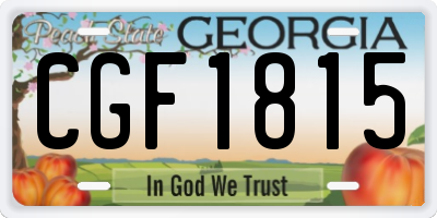 GA license plate CGF1815