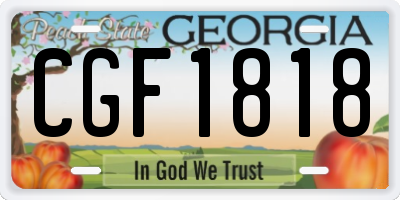 GA license plate CGF1818