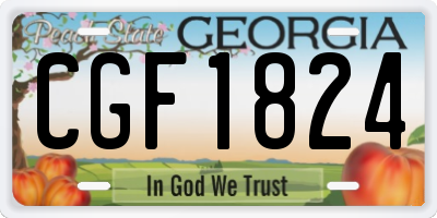 GA license plate CGF1824