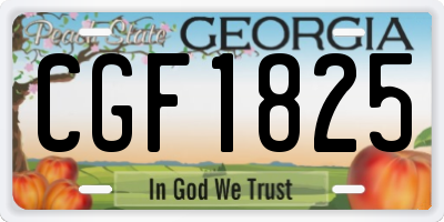 GA license plate CGF1825