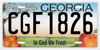 GA license plate CGF1826